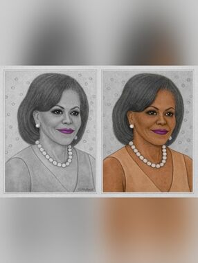 Past First, lady) Michelle Obama ,Dark brown,Without Color, Pearl Necklace